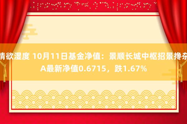 情欲湿度 10月11日基金净值：景顺长城中枢招景搀杂A最新净值0.6715，跌1.67%