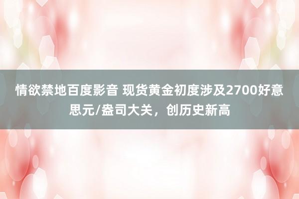 情欲禁地百度影音 现货黄金初度涉及2700好意思元/盎司大关，创历史新高