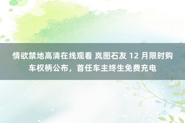 情欲禁地高清在线观看 岚图石友 12 月限时购车权柄公布，首任车主终生免费充电