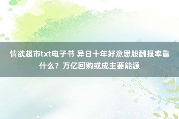 情欲超市txt电子书 异日十年好意思股酬报率靠什么？万亿回购或成主要能源