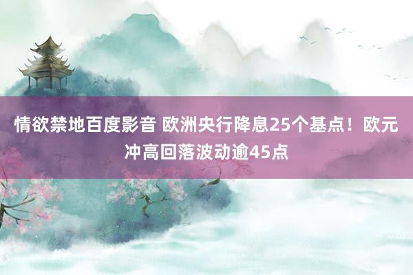 情欲禁地百度影音 欧洲央行降息25个基点！欧元冲高回落波动逾45点