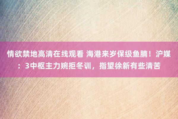 情欲禁地高清在线观看 海港来岁保级鱼腩！沪媒：3中枢主力婉拒冬训，指望徐新有些清苦