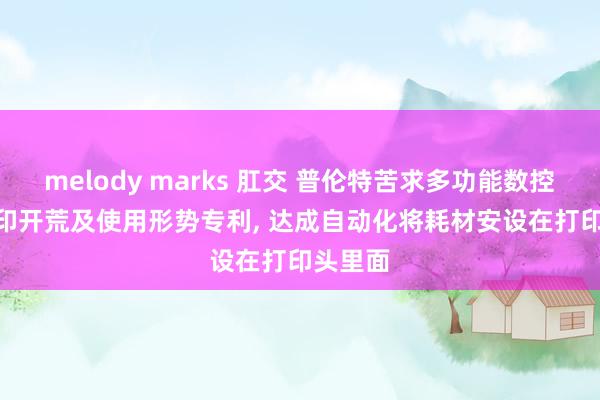 melody marks 肛交 普伦特苦求多功能数控 3D 打印开荒及使用形势专利， 达成自动化将耗材安设在打印头里面