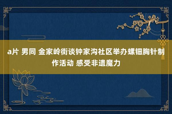a片 男同 金家岭街谈钟家沟社区举办螺钿胸针制作活动 感受非遗魔力