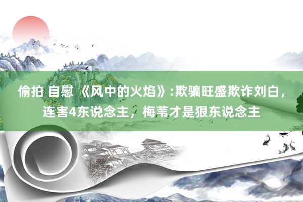 偷拍 自慰 《风中的火焰》:欺骗旺盛欺诈刘白，连害4东说念主，梅苇才是狠东说念主