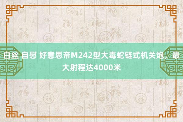 白丝 自慰 好意思帝M242型大毒蛇链式机关炮，最大射程达4000米