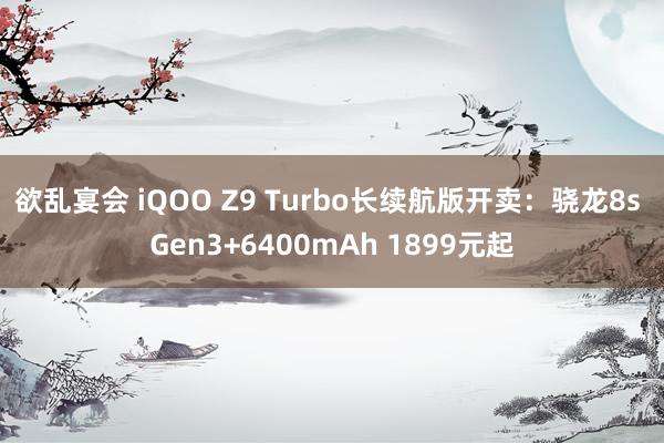 欲乱宴会 iQOO Z9 Turbo长续航版开卖：骁龙8s Gen3+6400mAh 1899元起
