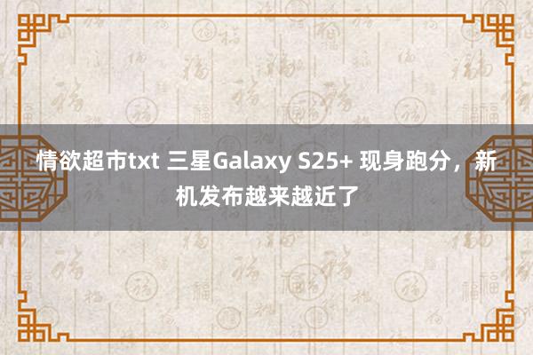 情欲超市txt 三星Galaxy S25+ 现身跑分，新机发布越来越近了