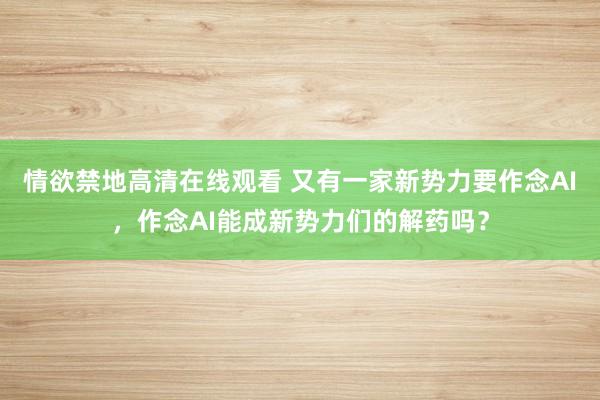 情欲禁地高清在线观看 又有一家新势力要作念AI，作念AI能成新势力们的解药吗？