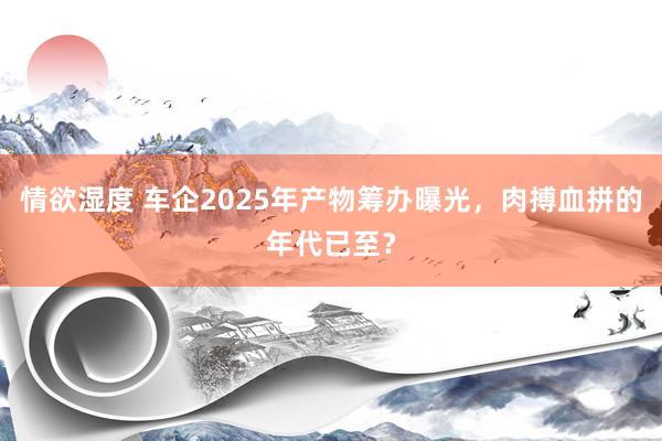 情欲湿度 车企2025年产物筹办曝光，肉搏血拼的年代已至？