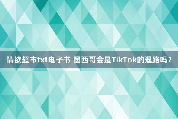 情欲超市txt电子书 墨西哥会是TikTok的退路吗？