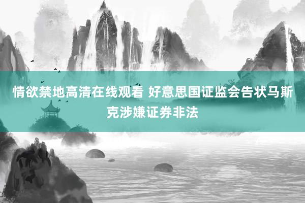 情欲禁地高清在线观看 好意思国证监会告状马斯克涉嫌证券非法