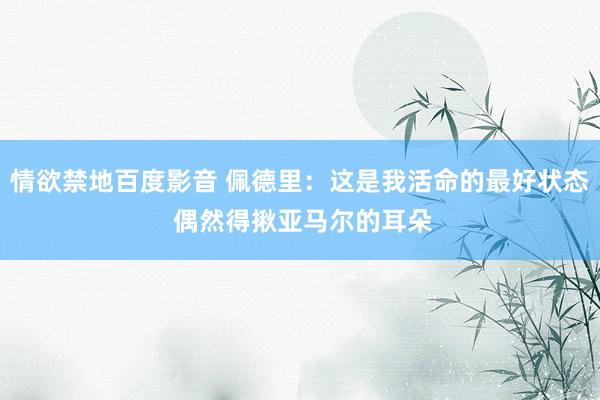 情欲禁地百度影音 佩德里：这是我活命的最好状态 偶然得揪亚马尔的耳朵