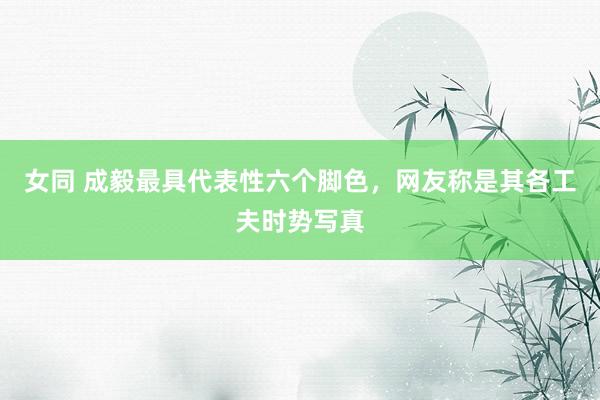 女同 成毅最具代表性六个脚色，网友称是其各工夫时势写真