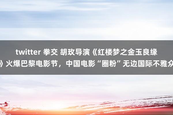 twitter 拳交 胡玫导演《红楼梦之金玉良缘》火爆巴黎电影节，中国电影“圈粉”无边国际不雅众